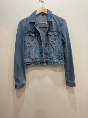 American Eagle Denim Jean Jacket Small Crop 2010s Casual Cowgirl